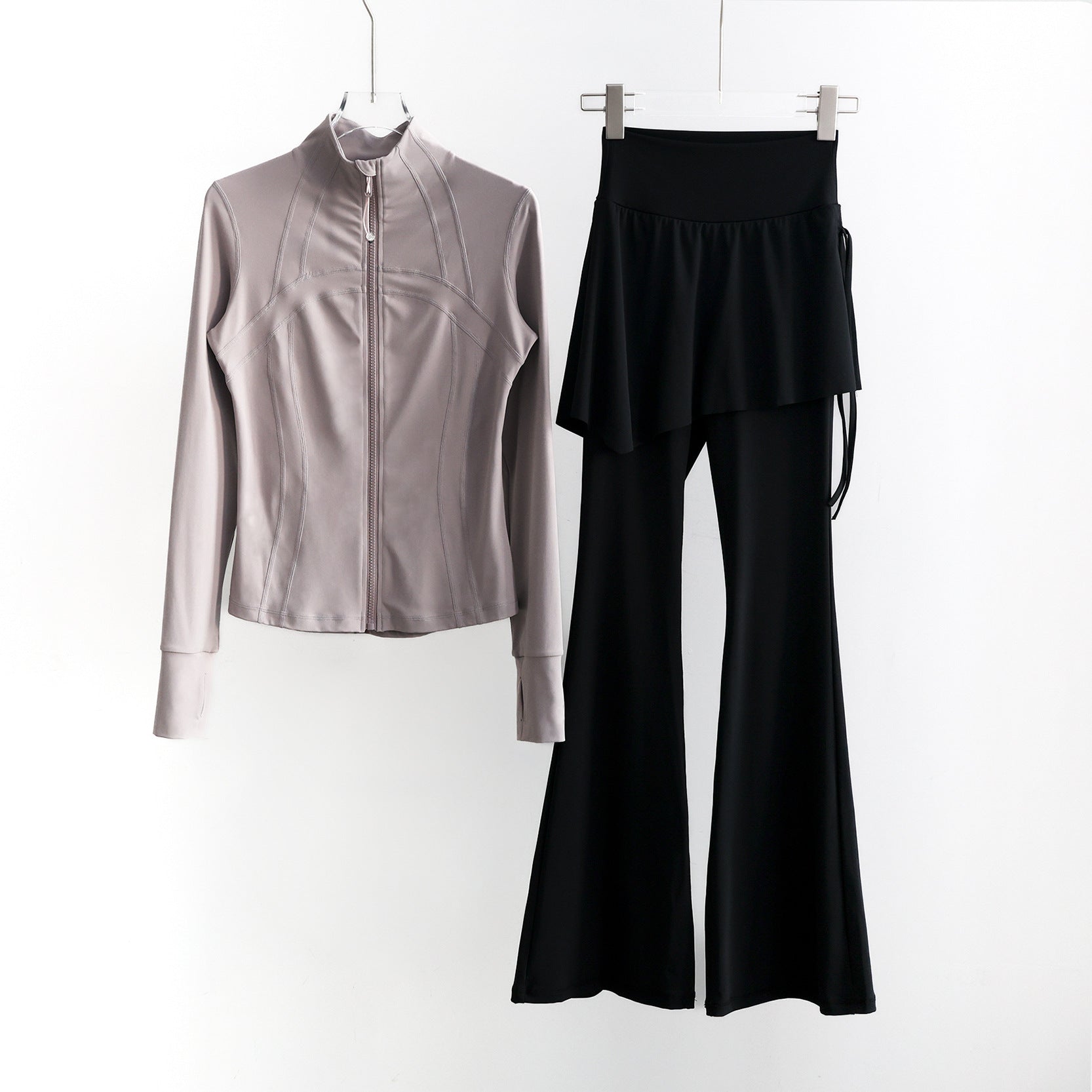 Long-sleeve Running Outfit With Zipper professional Gymwear Thats Slimming And Figure-flattering 