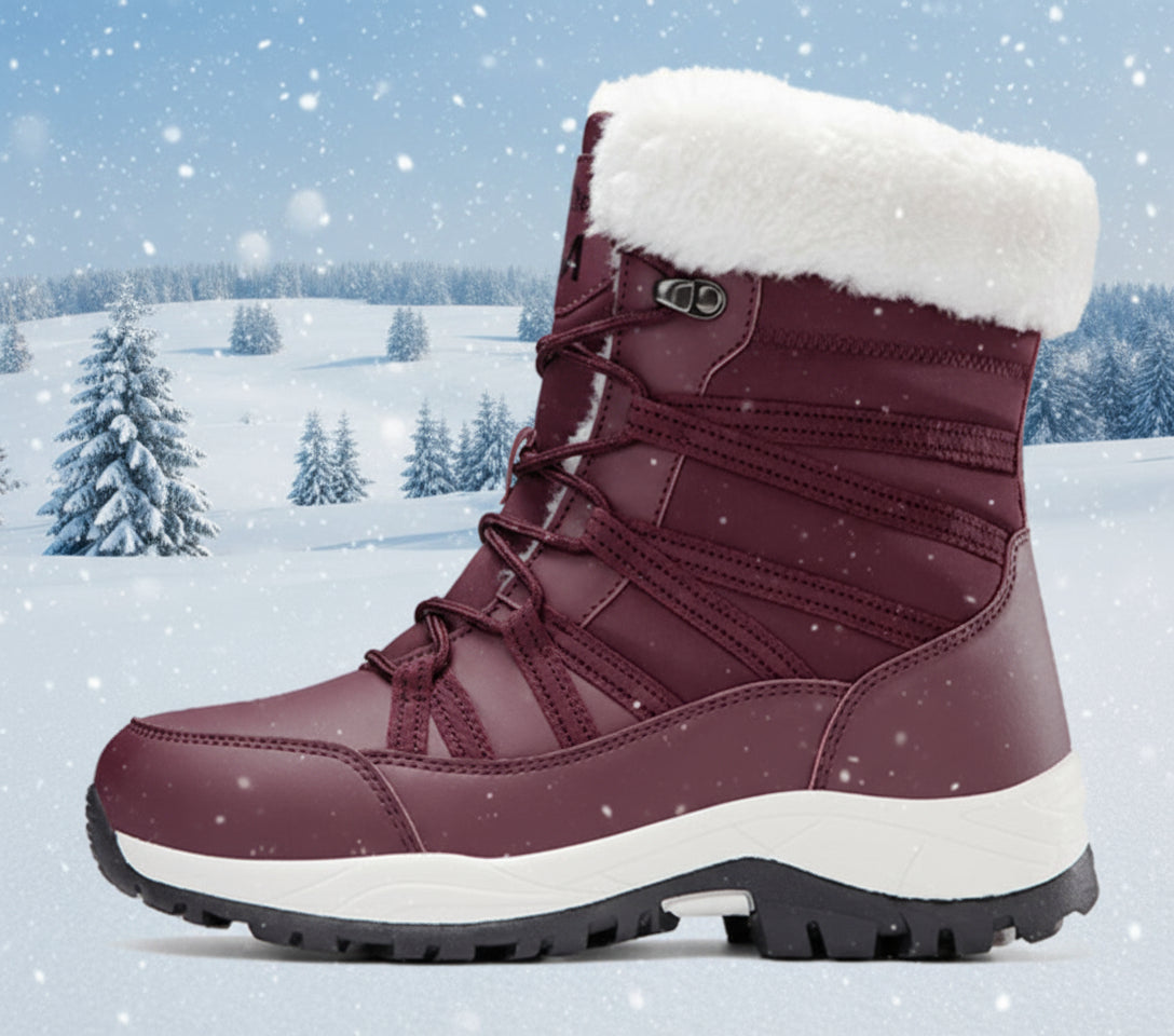Winter Fleece-lined Thicker Non-slip Cotton-padded Shoes Outdoor Middle Boots CJ