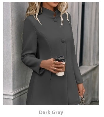 Women’s Elegant Single-Breasted Winter Overcoat - FitiqueFit