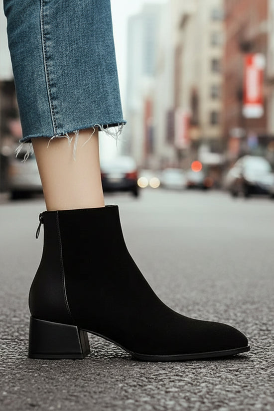 34 Suede Mid-heel Women's Martin Boots 