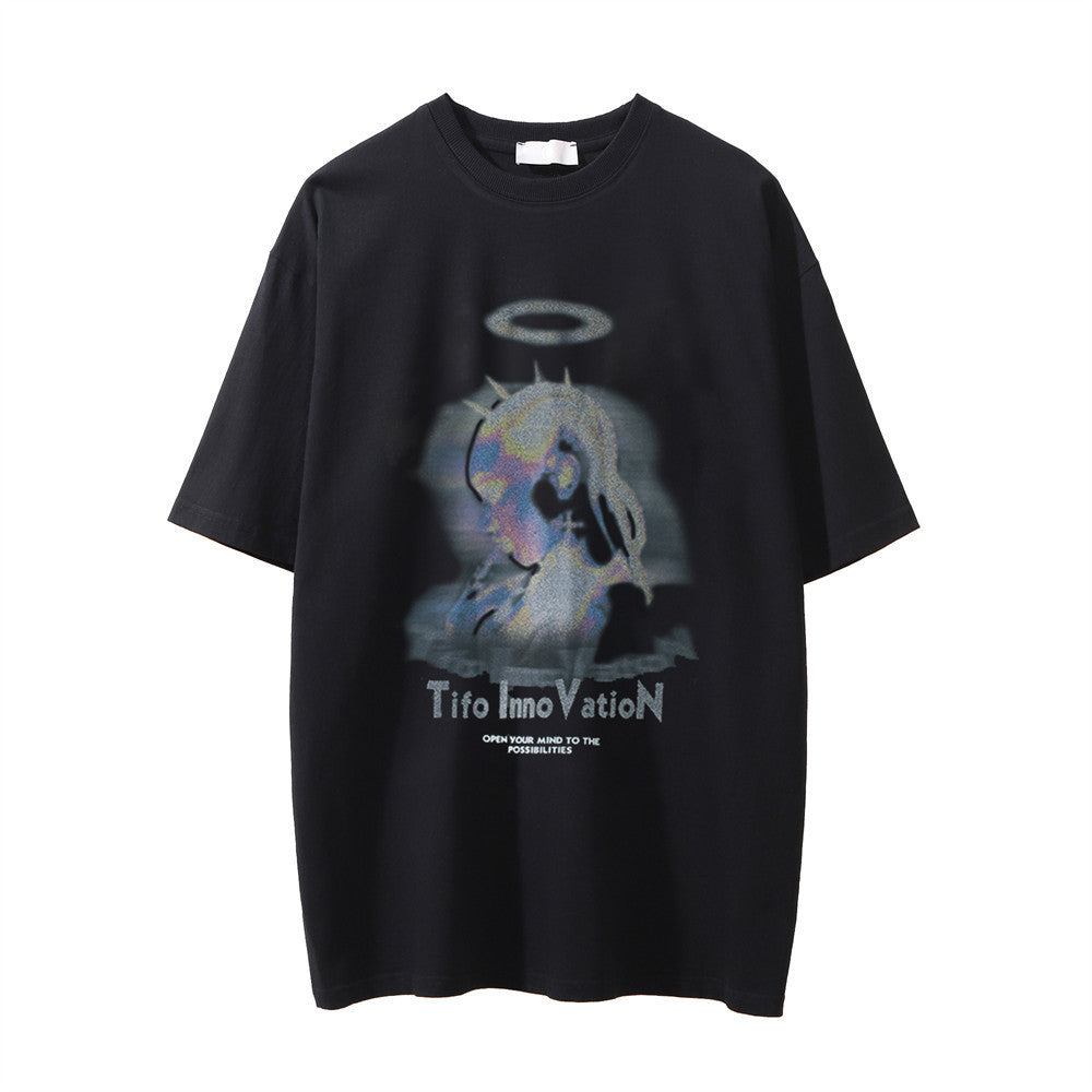 Printed Washed Distressed T-shirt For Men FitiqueFit