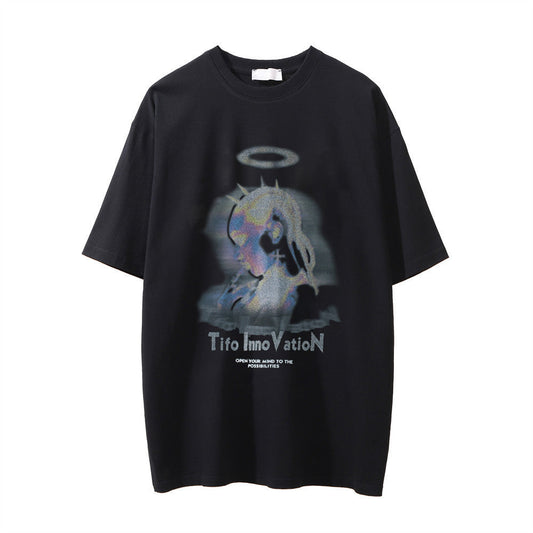 Printed Washed Distressed T-shirt For Men FitiqueFit
