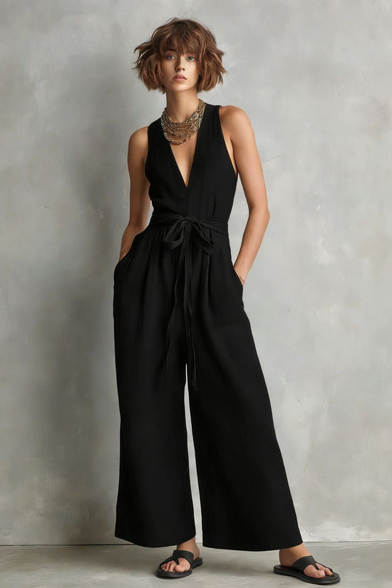 Elegant Commuter V-Neck Jumpsuit For Women 