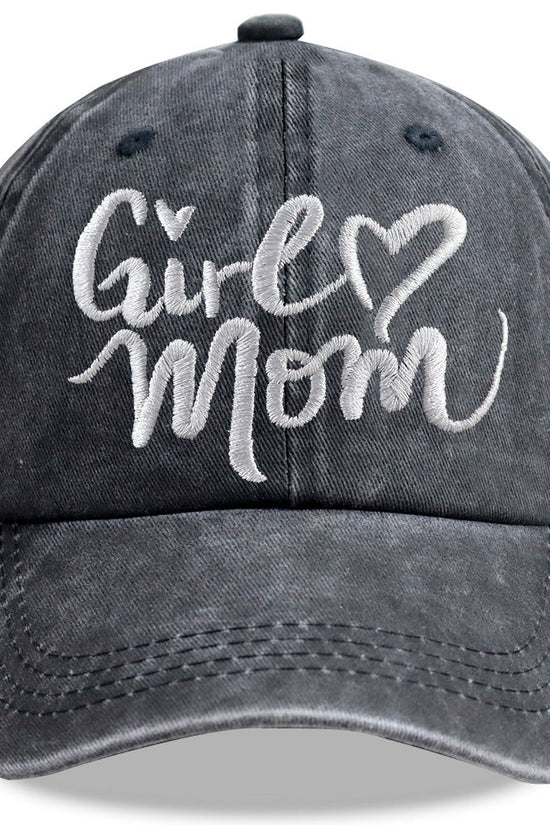 Girl Mom Adjustable Wash Cotton Baseball Cap 