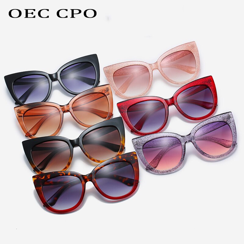 New Brand  Star Style Luxury Sunglasses Women Oversized Cat Eye Sunglasses Female Vintage Round Big Frame Outdoor Sunglass UV400 eprolo