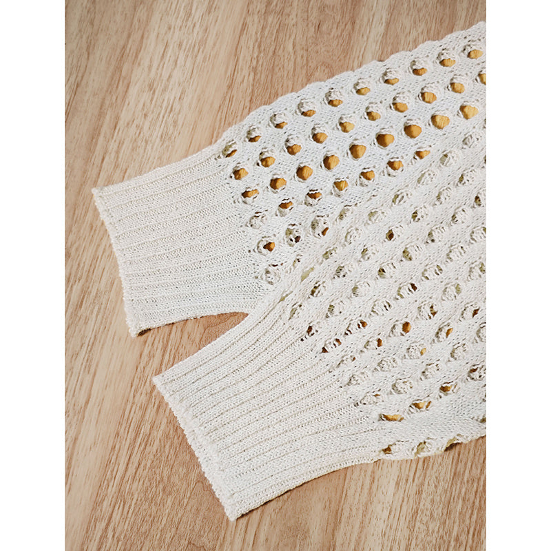 Women's Plus Size Cardigan Lightweight Hollow Out V-Neck Button Down Long Sleeve Knit Coat, 0XL-4XL CJ US