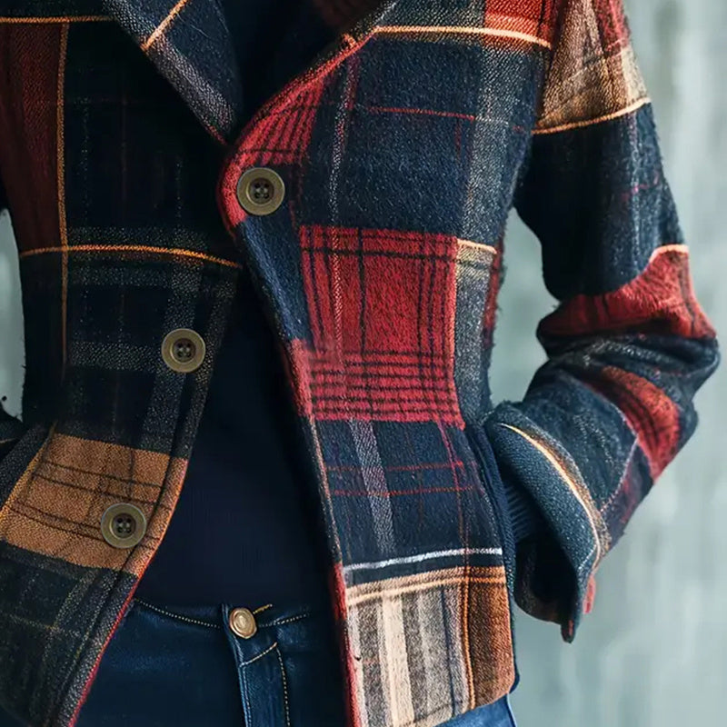 “Vintage Stand Collar Blazer with Single-Row Buttons — Tailored Jacket” CJ US