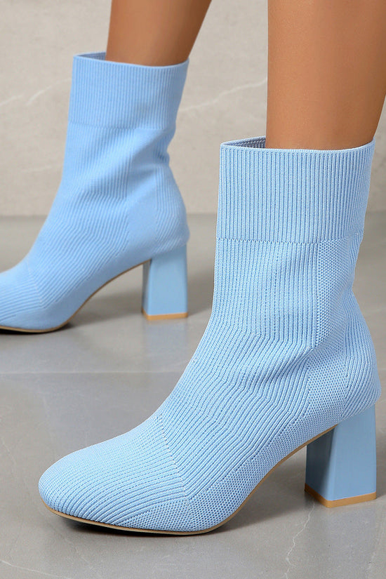 New Knitted Round Head Sleeve High Heel Socks Boots CJ