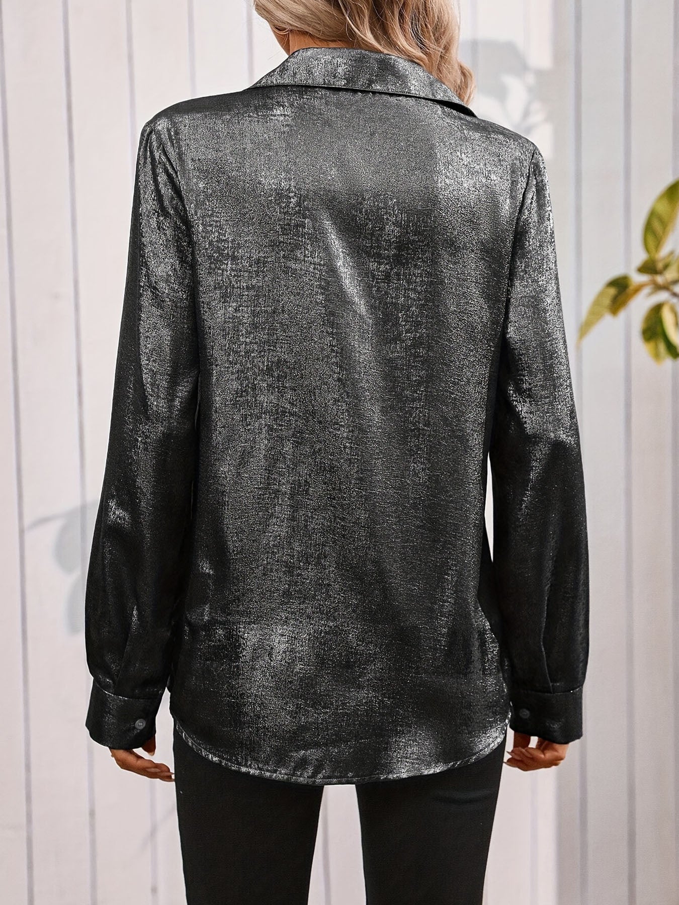Satin Minimalist Long Sleeve Shirt FitiqueFit