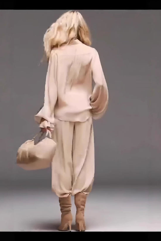 French-style Chic Yet Mature Casual Long-sleeve Top And Pants Set 