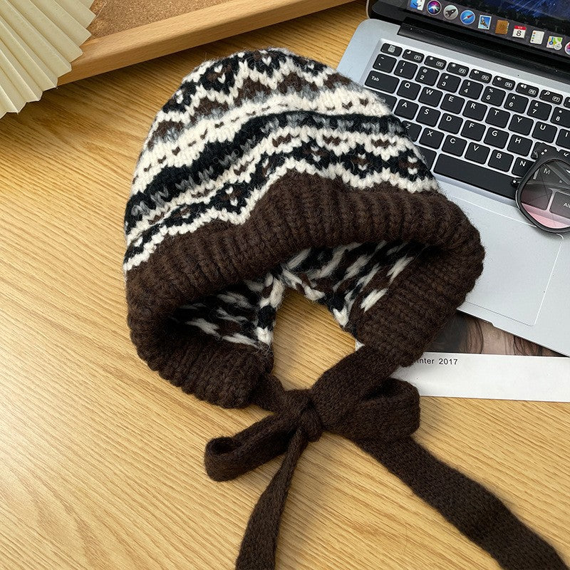 Winter Vintage Wool Bag Cap – Warm Ear Protection Hat for Cold Weather - FitiqueFit