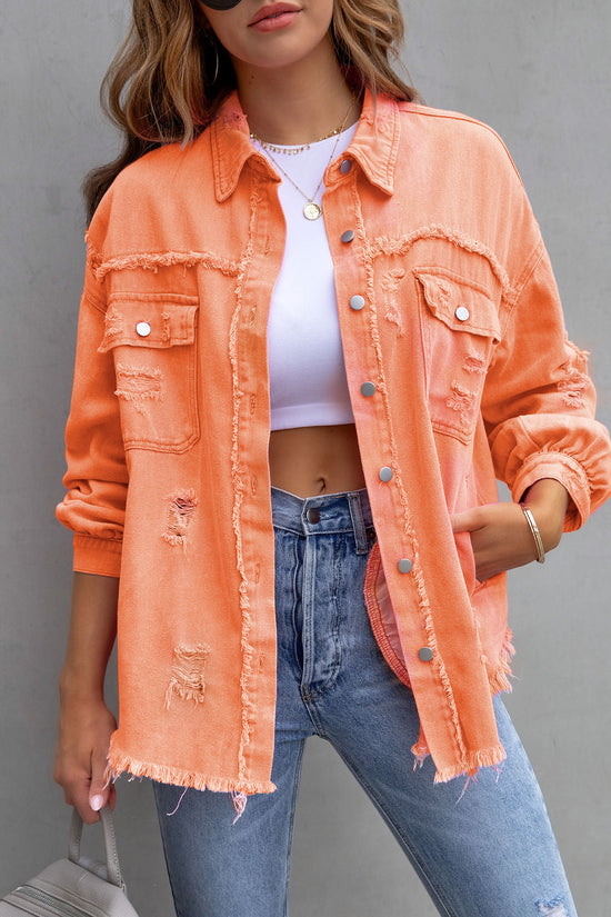 Ripped Shirt Jacket Female | oversized shirts for women | Diversi