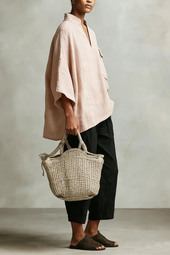 Loose-fitting Solid-color Stylish Women's Linen Shirt 