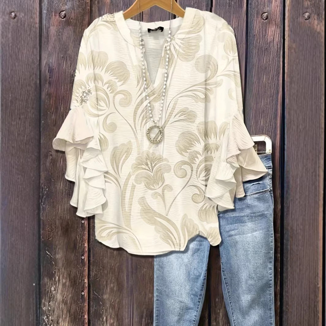 European And American-style Elegant Women's T-shirt 