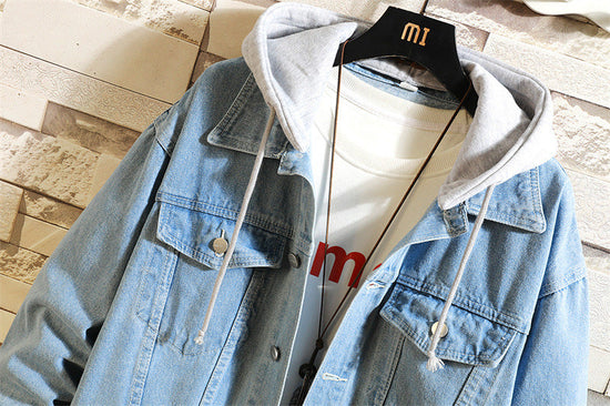 Women's Oversized Washed Denim Jacket – Hooded Loose Korean Style 
