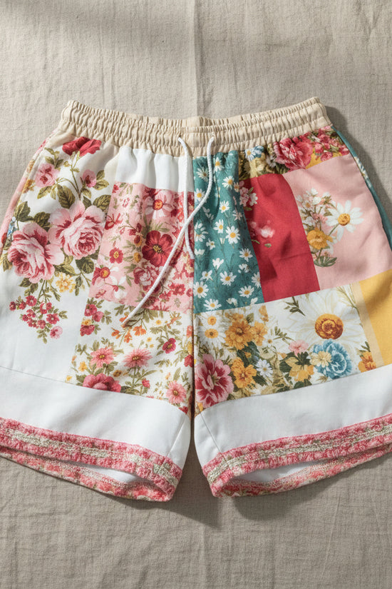 Women’s Retro Floral Print Casual Shorts 