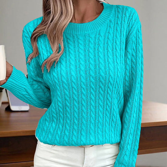 Women’s Textured Crew‑Neck Pullover Top CJ US