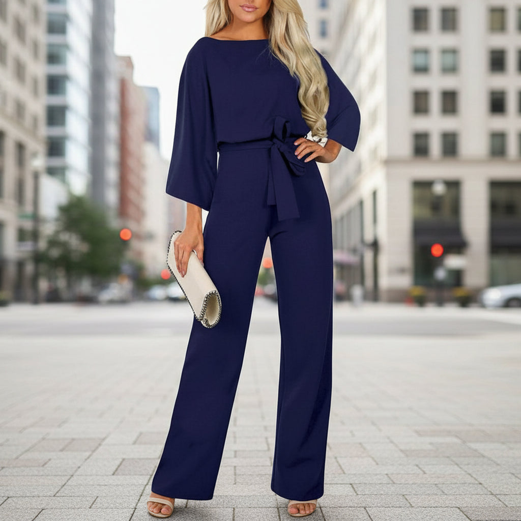Solid Color Slim Fitting long sleeve jumpsuits for women 