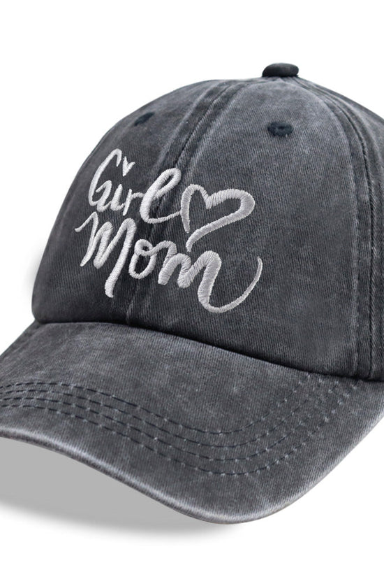 Girl Mom Adjustable Wash Cotton Baseball Cap 