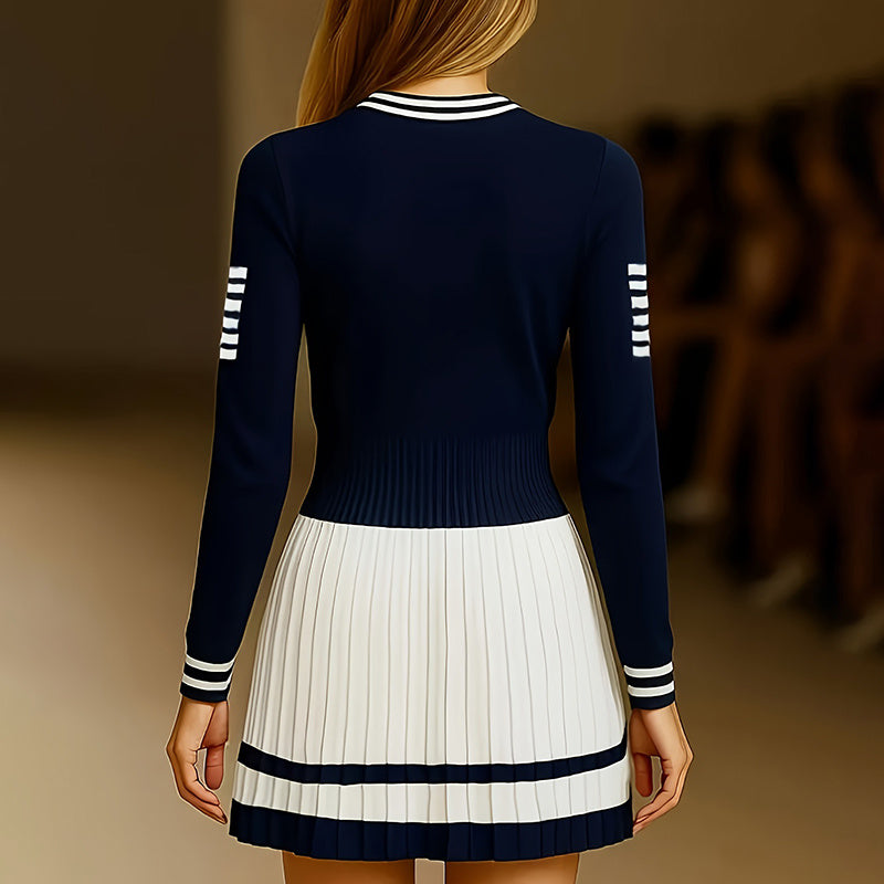 Women's Long Sleeve Sweater Dress Fall Crewneck Ribbed Knit A-Line Casual Mini Dresses CJ US
