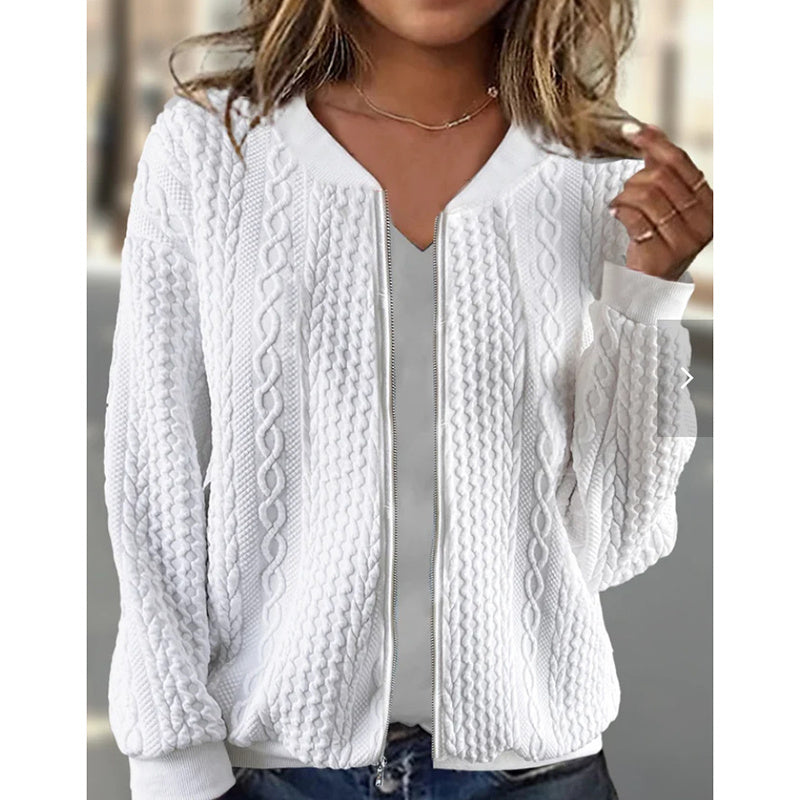 Bomber Jackets For Women Cute Jacquard Coats Lightweight Zip Up Jackets Dressy Casual CJ US