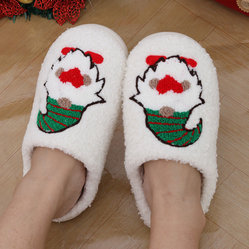 Cute Cartoon Santa Claus Home Slippers Couple Indoor Floor Bedroom Slipper Christmas Warm Shoes Women Men CJ