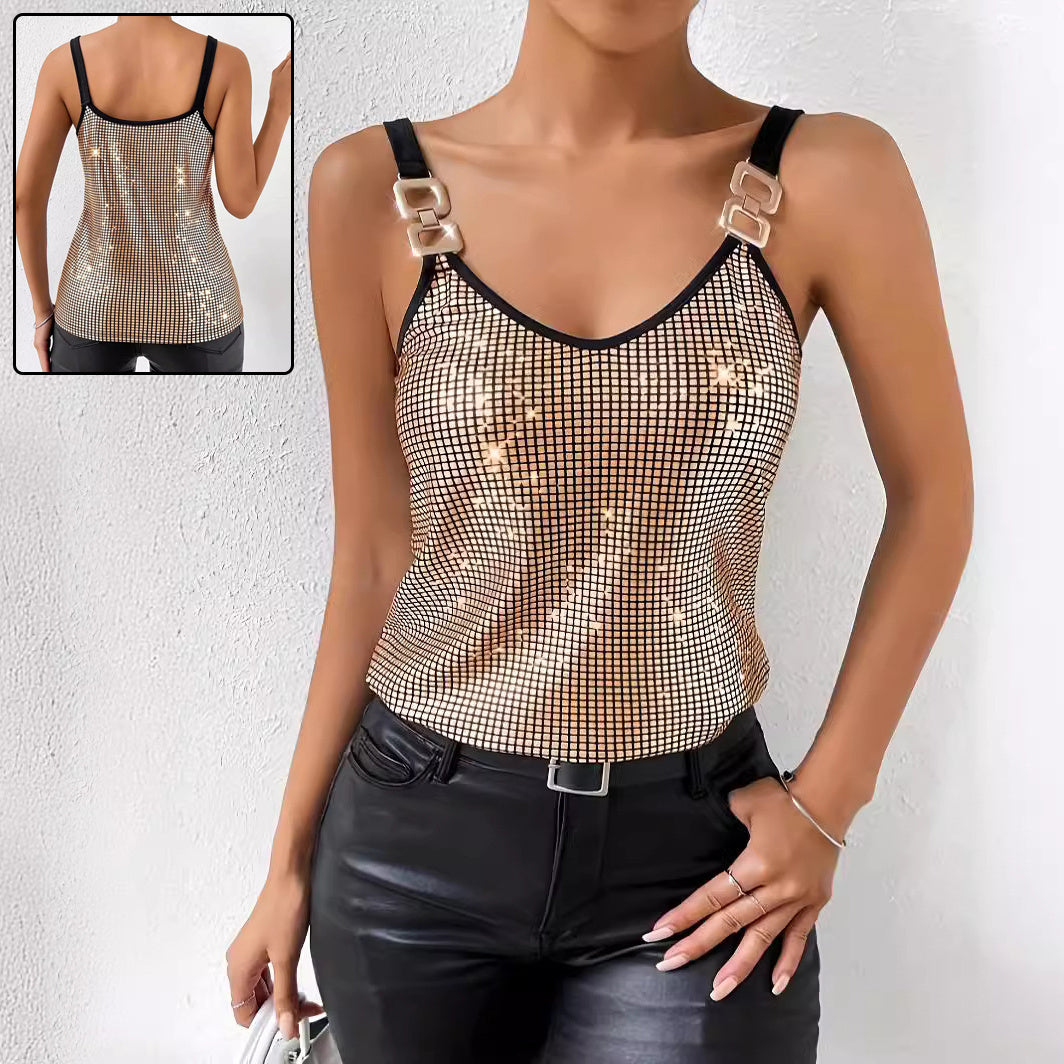 ✨ Women's Summer Sequined Suspender Chain Vest Top FitiqueFit