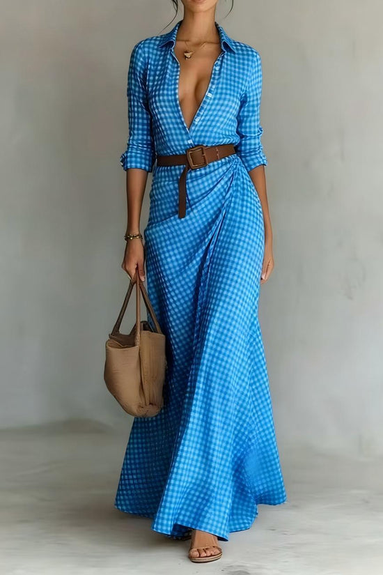 Solid-color Irregularly Pleated Dress With A Belt 