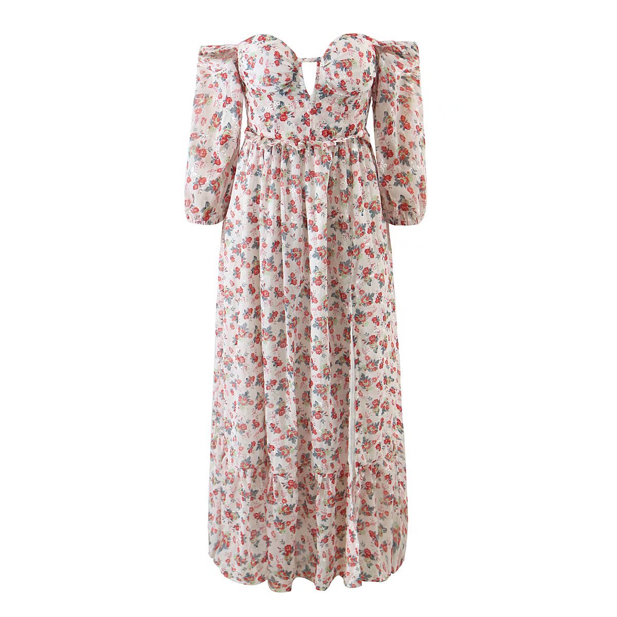 Wear A Long-sleeved Resort-style Maxi Skirt With One Shoulder And Two Shoulders Diversi Fashion™