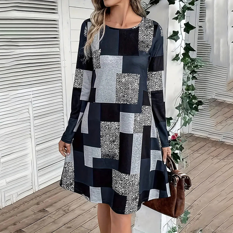 Women's Round Neck Long Sleeve Dress CJ US