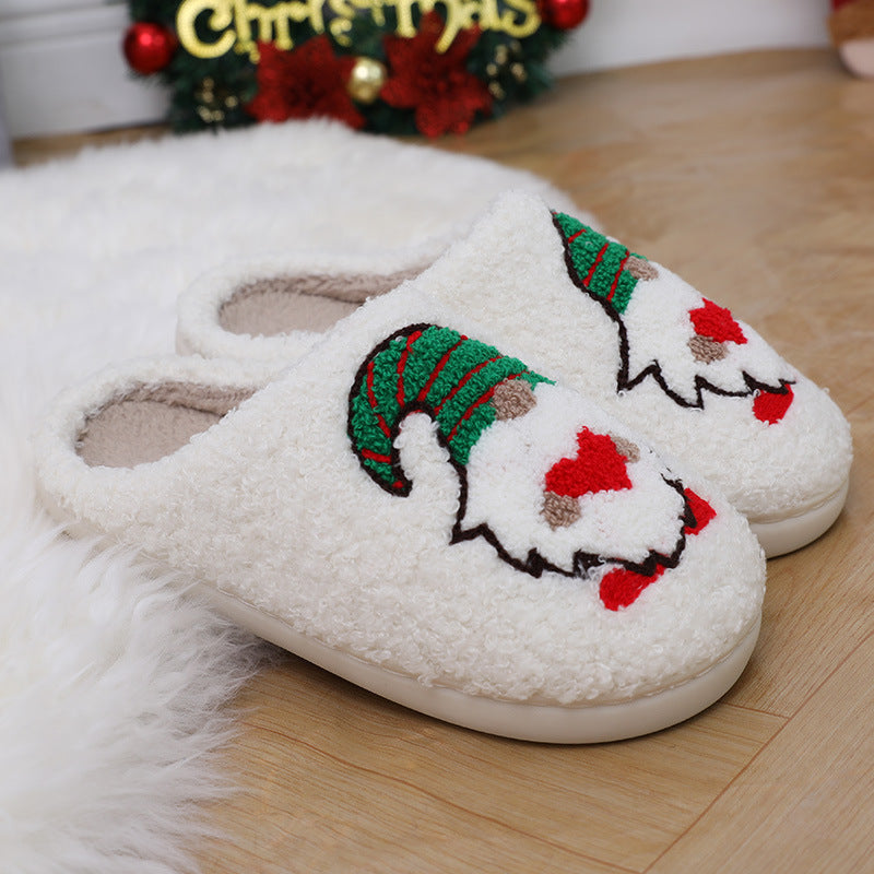 Cute Cartoon Santa Claus Home Slippers Couple Indoor Floor Bedroom Slipper Christmas Warm Shoes Women Men CJ