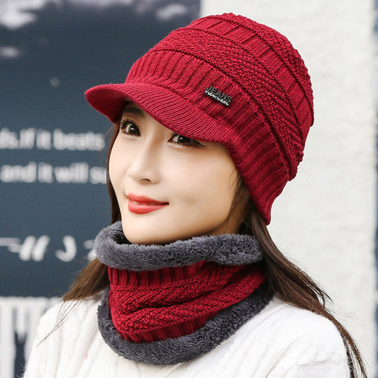 Winter Knitted Wool Cap Fleece-lined Thickened 