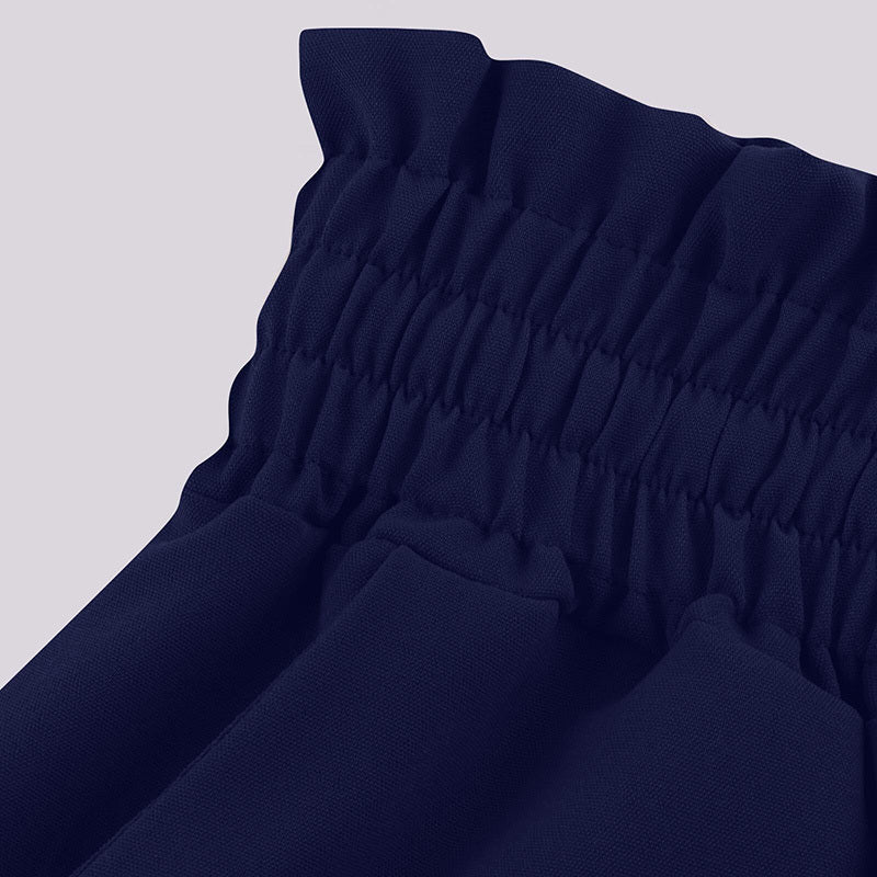Women's High Waist Wide Leg Pants Elastic Drawstring Casual Loose Flowy Trousers With Pockets CJ US