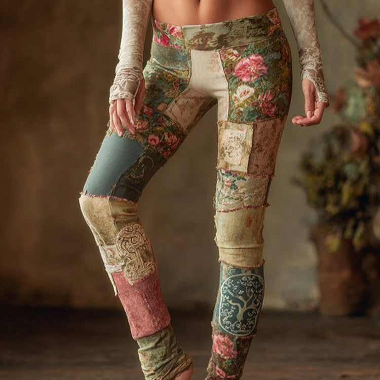Womens Halloween Face Digital-Print Yoga Base Layer 