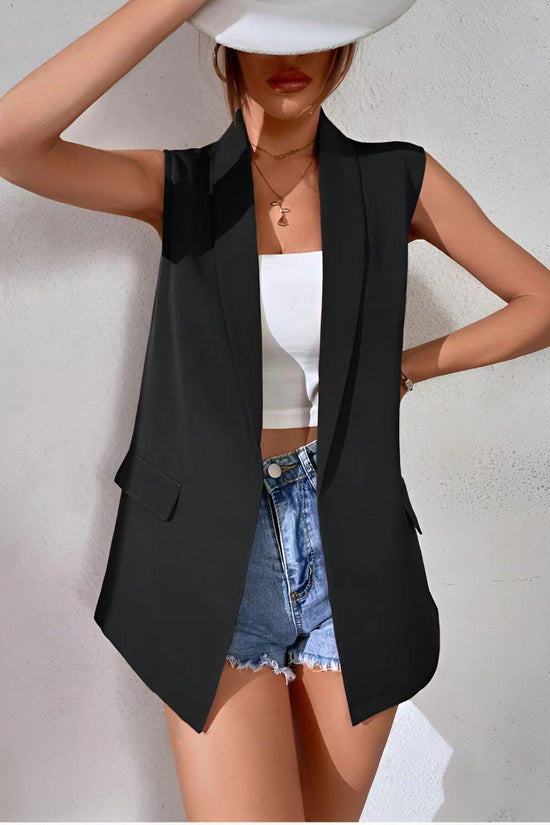 Collar Mid-length Casual Temperament Commute Suit Vest Without Buckle 