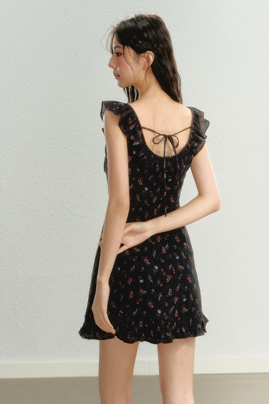 Women’s Sleeveless Floral Suspender Skirt CJ