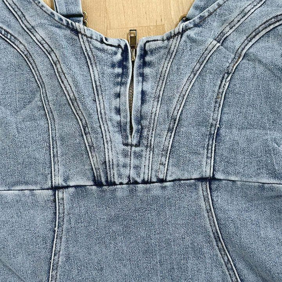 U-neck Suspender Denim Dress Women | jeans dresses for ladies