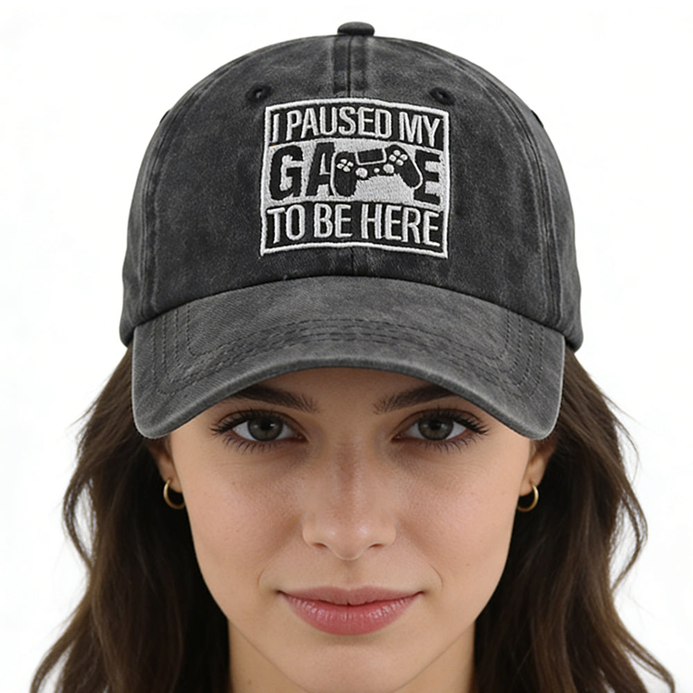 I Paused My Game to Be Here Adjustable Baseball Cap 