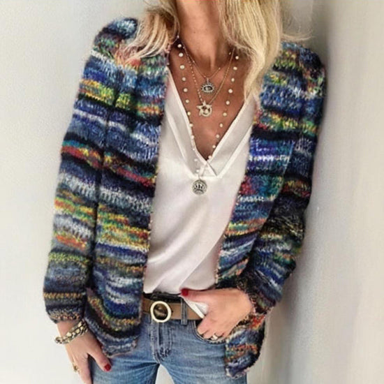 Women's Colorful Long Sleeve Cardigan Soft Boho Chic Knit Open Front Sweater For Spring And Fall Vacation CJ US