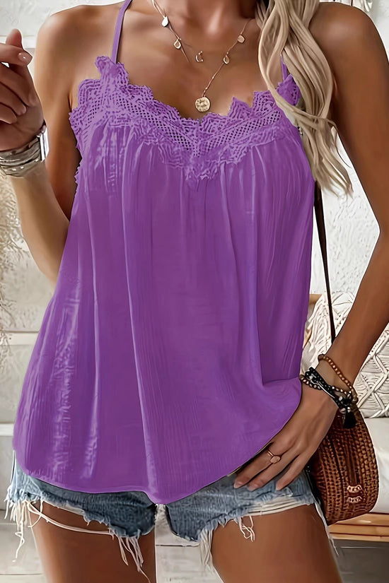 Ice Silk Wrinkle V-Neck Camisole Womens Clothing 
