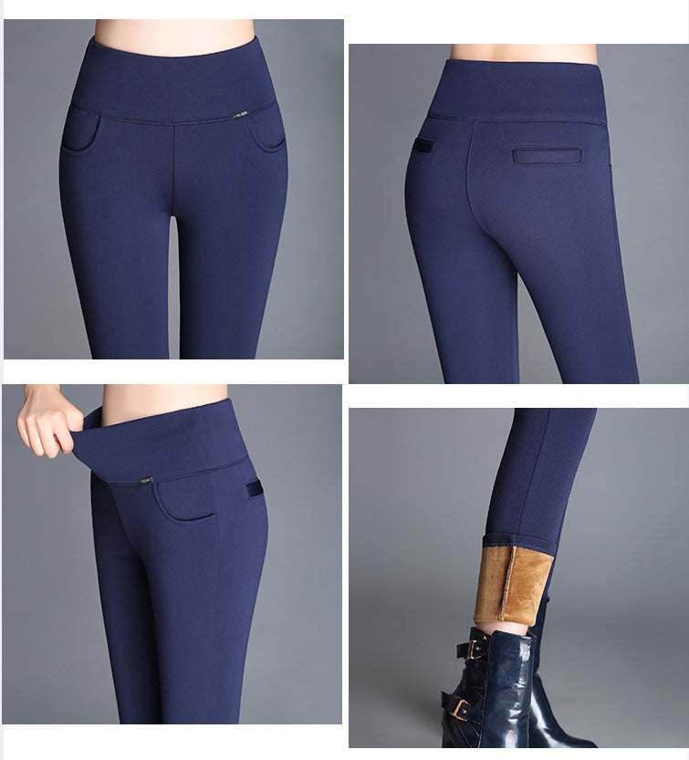 High waist and velvet padded leggings 