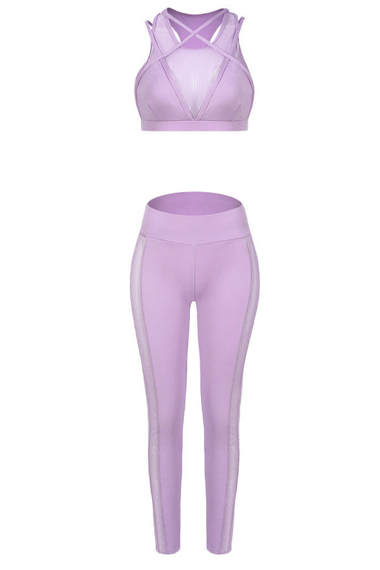 🧘‍♀️ Mesh Cross-Strap Hollow Yoga Suit for Women FitiqueFit