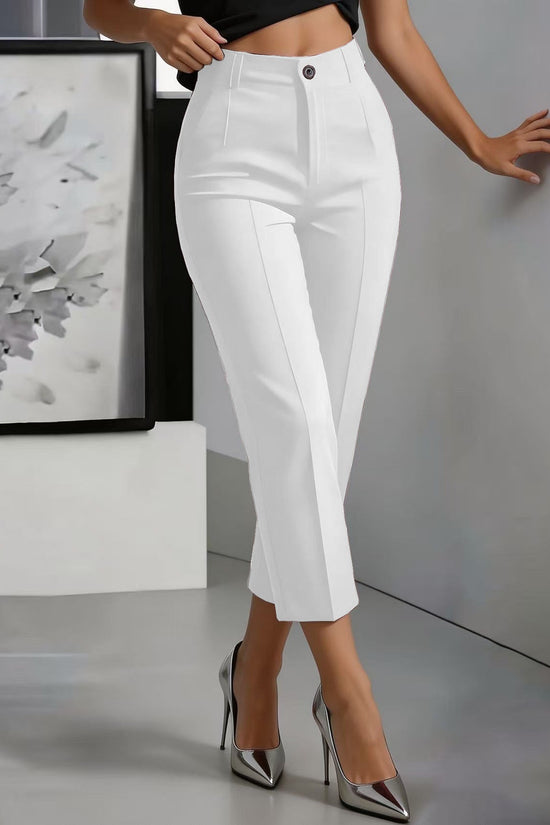 Women's High-Waisted Drapey Straight-Leg Pants 