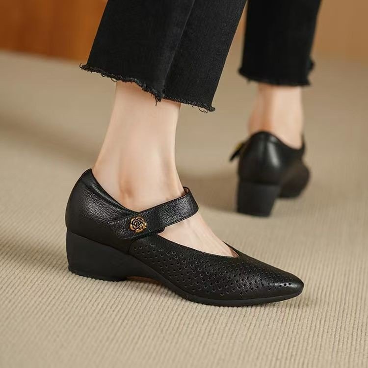 Summer New Retro Breathable Pointed Fashion High Heels For Women CJ US