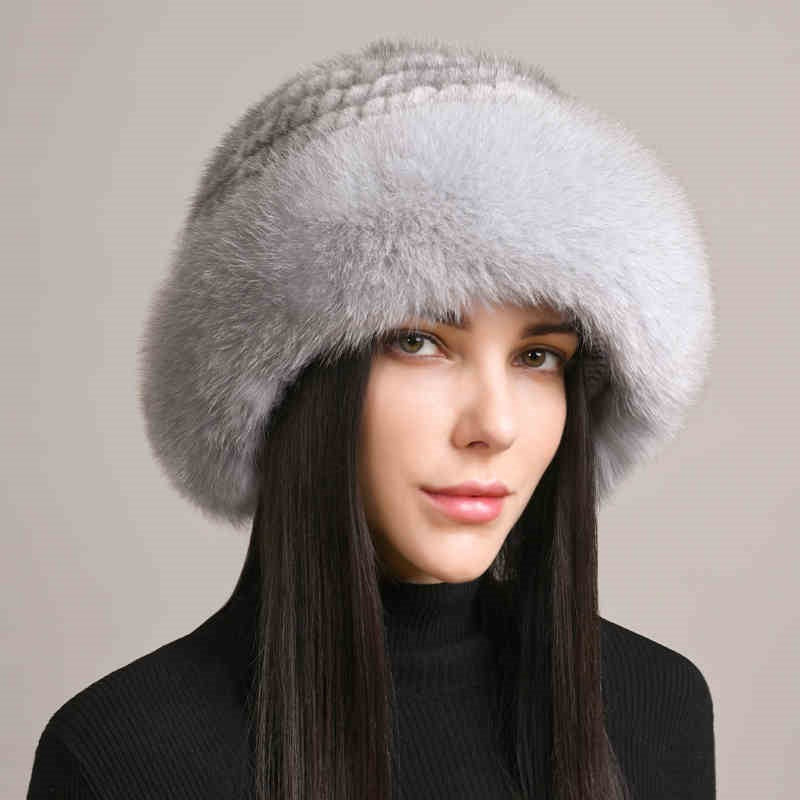 Mink Hair Hat Lady Braided Fur Winter Winter 