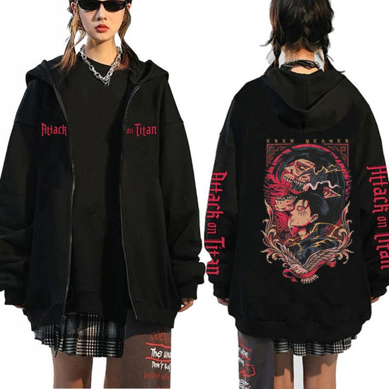 Printed Zipper Sweater Autumn And Winter Unisex Coat Hoodie 