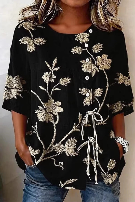 Women's Casual And Versatile Floral 3D Printed Top 