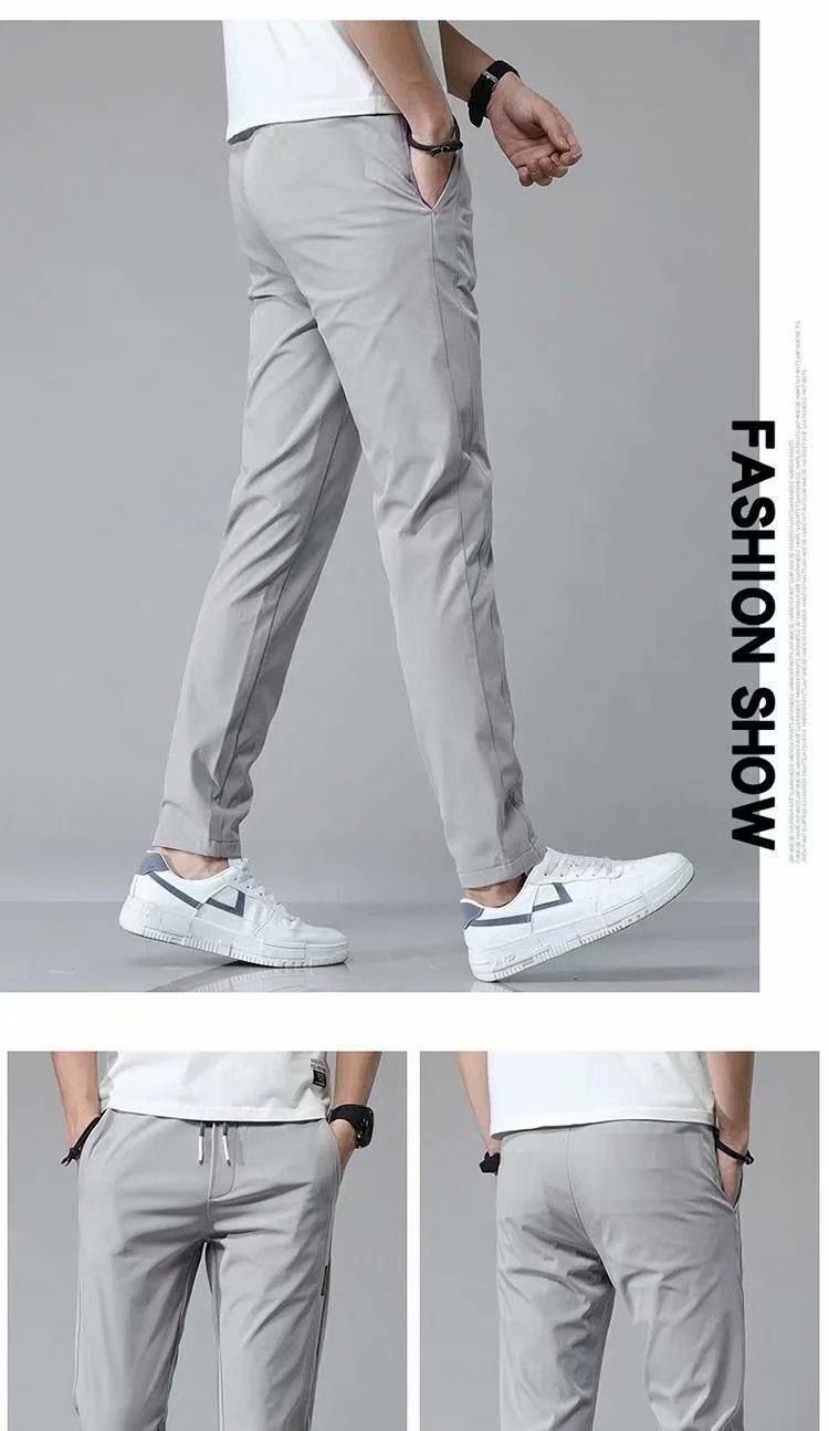 Drawstring Trousers Thin Casual Pants Korean Version Loose Straight Sweatpants Mens Clothing FitiqueFit