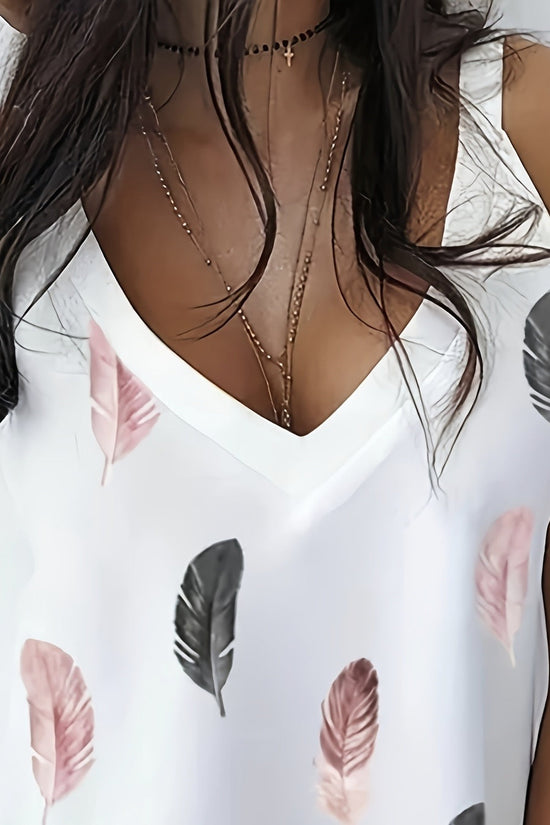Women’s Feather Print V-Neck Camisole CJ US