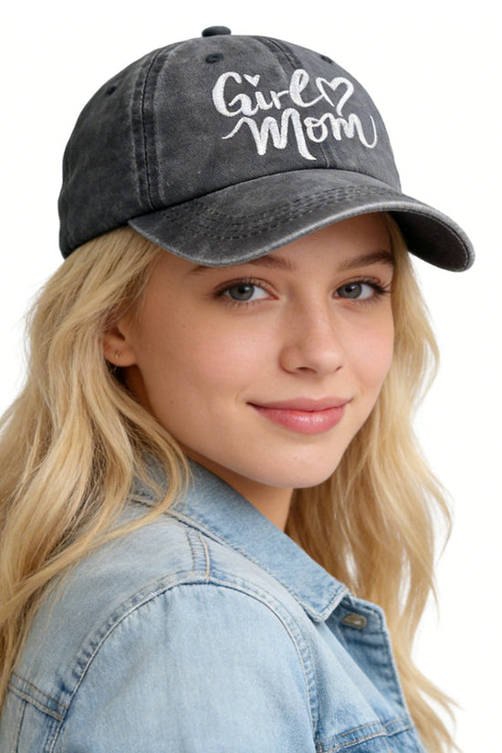 Girl Mom Adjustable Wash Cotton Baseball Cap 